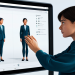 A professional character designer, an adult female, in modest, contemporary studio attire, intently refining a nuanced digital character design on a large interactive tablet. The character on the screen subtly conveys deep emotion and a compelling backstory, reflecting a seamless blend of AI-generated initial concepts and human artistic refinement. The studio background is clean and well-lit, with soft ambient light. fully clothed, appropriate attire, safe for work, perfect anatomy, natural pose, well-formed hands, correct proportions, professional design, high quality, family-friendly content.