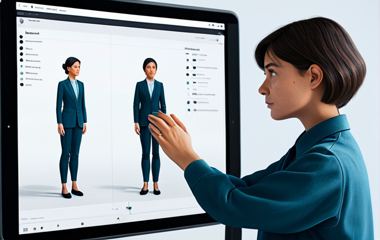 A professional character designer, an adult female, in modest, contemporary studio attire, intently refining a nuanced digital character design on a large interactive tablet. The character on the screen subtly conveys deep emotion and a compelling backstory, reflecting a seamless blend of AI-generated initial concepts and human artistic refinement. The studio background is clean and well-lit, with soft ambient light. fully clothed, appropriate attire, safe for work, perfect anatomy, natural pose, well-formed hands, correct proportions, professional design, high quality, family-friendly content.