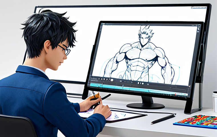 Game Character Design**

"A character designer at work in a bright studio, fully clothed in professional attire. On a large screen, a vibrant anime-style game character is visible. The artist is sketching details on a tablet. The scene emphasizes creativity and technical skill. Perfect anatomy, natural proportions, well-formed hands. Safe for work, appropriate content, family-friendly."

**