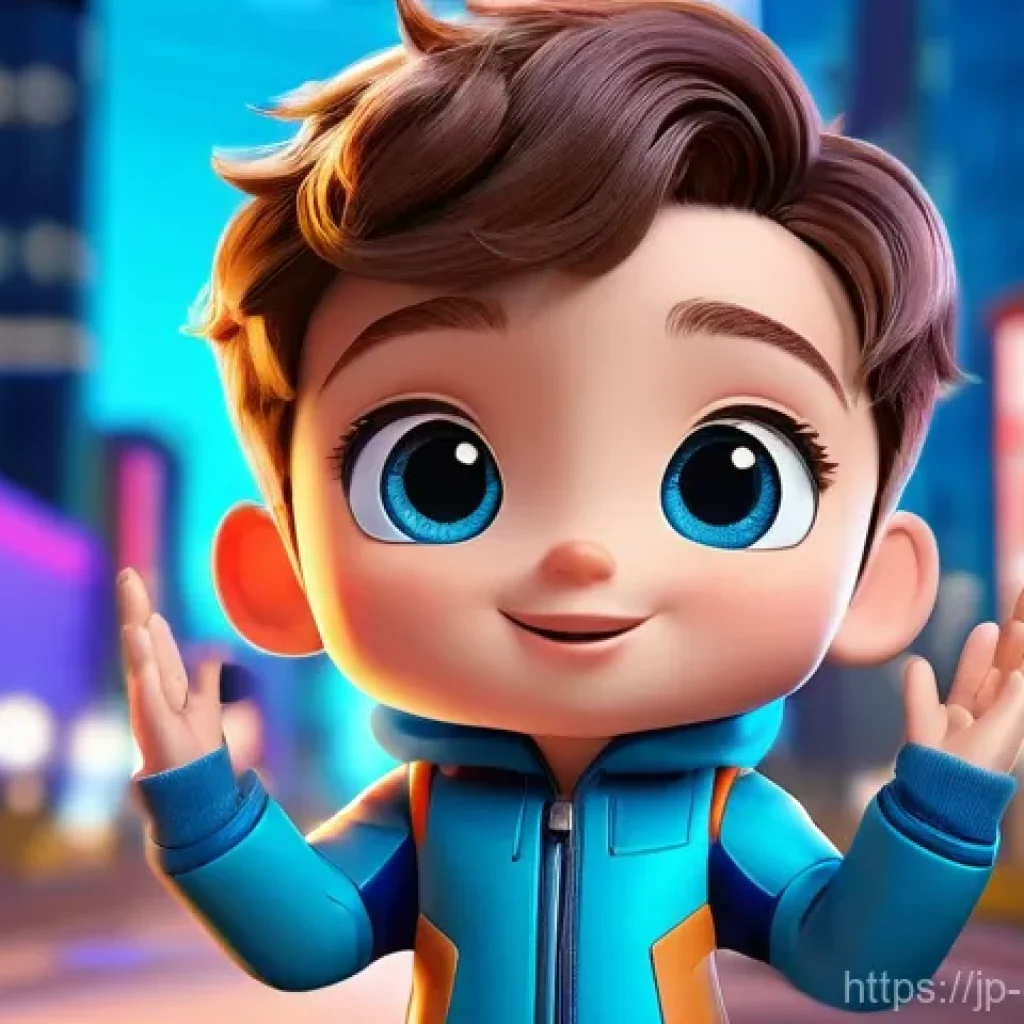 캐릭터 디자인과 영상 콘텐츠의 융합 - **Prompt:** A whimsical, chibi-style character with a bright, friendly expression, wearing a stylish...