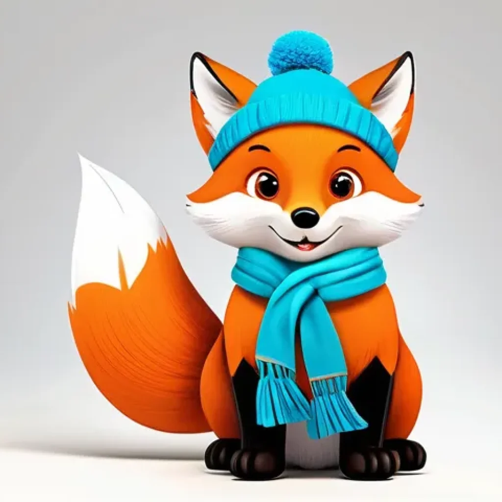 캐릭터 디자인의 예산 절감 사례 - **A charming and simplified brand mascot character.**
    "A cheerful and plump, stylized fox mascot...