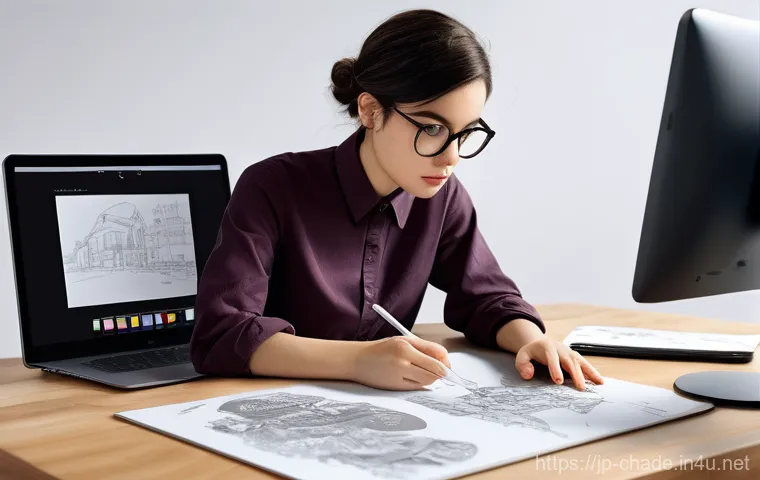 캐릭터 디자인 프로젝트 데드라인 관리 - **Prompt:** A determined female character designer in her late 20s, with short, stylish hair and gla...