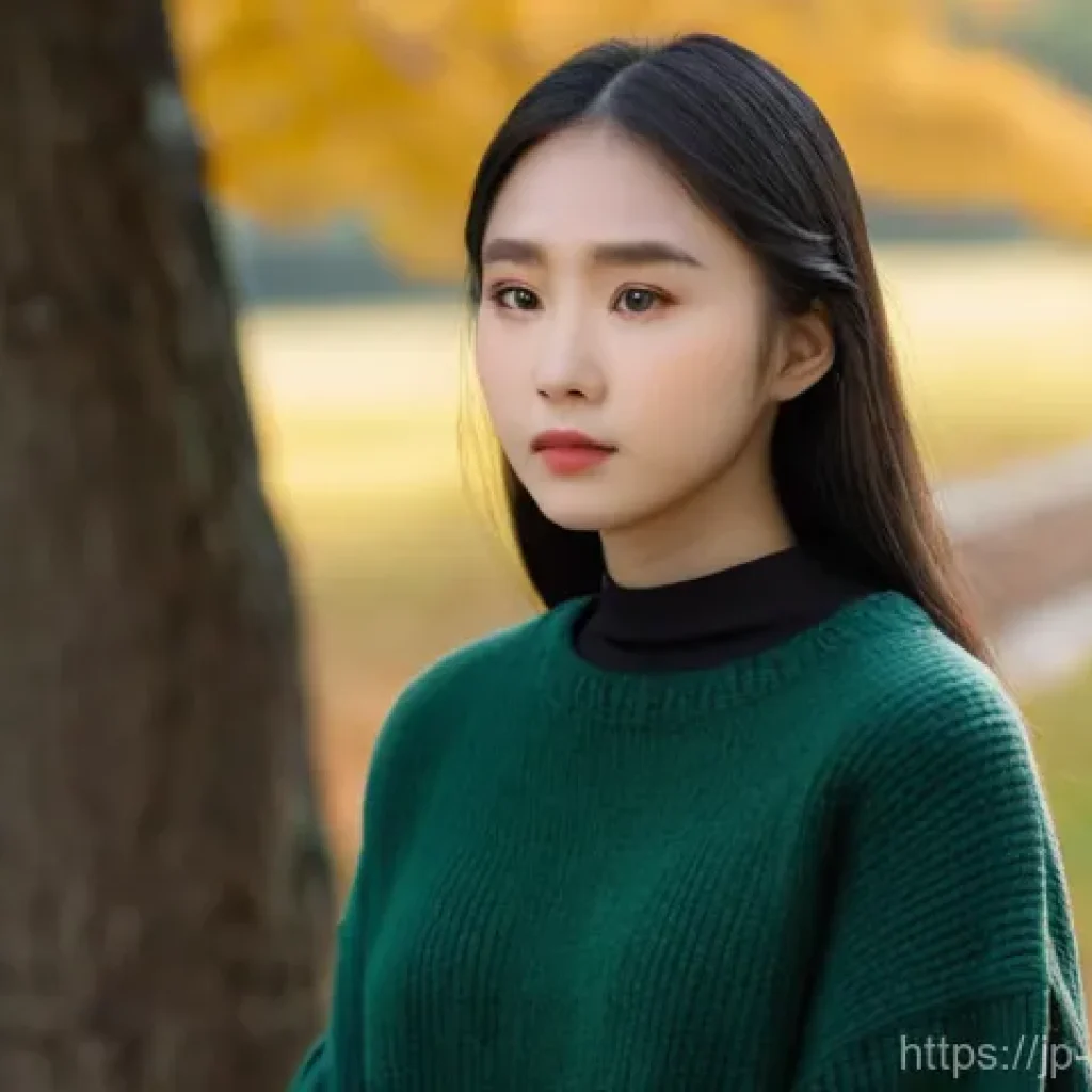 캐릭터 디자인 심화 학습 자료 - **Character with Inner Depth and Subtle Emotions**
    A young, East Asian female character, appeari...