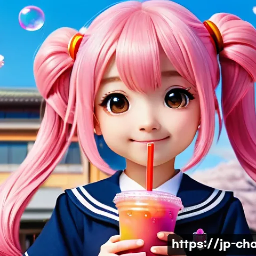 캐릭터 디자인 업계 인맥 형성 방법 - **Prompt:** A cute chibi-style girl with bright pink hair in twin tails, wearing a sailor-style scho...