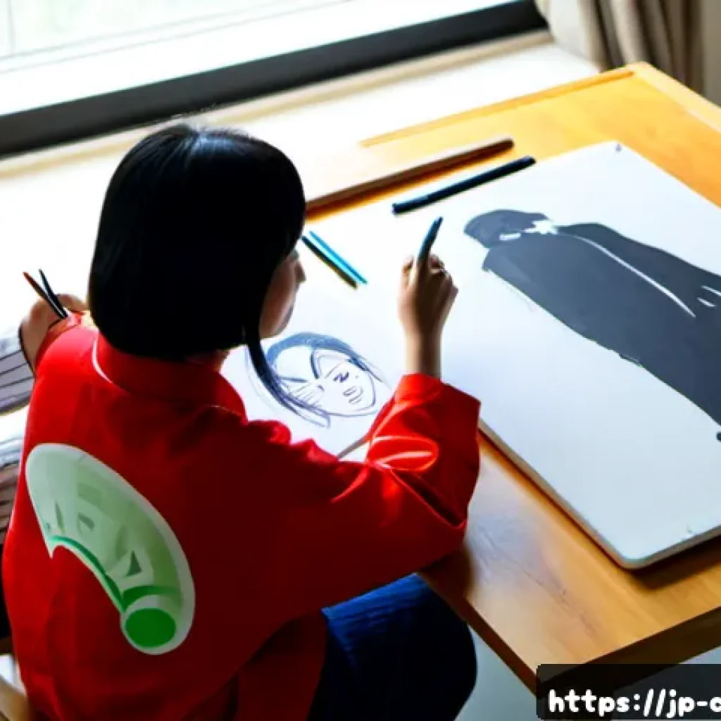 캐릭터 디자인 실습 강의 추천 - Photorealistic contemporary Japanese character design workshop in a bright Tokyo creative studio, a ...